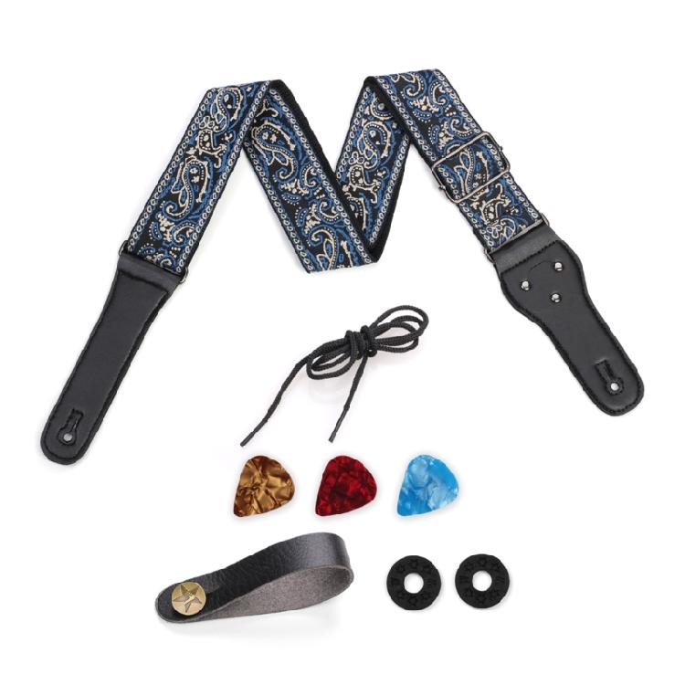 

Universal Guitar Strap Adjustable Shoulder Strap Belt Embroidered Guitar Strap 1 сірий колір/синій