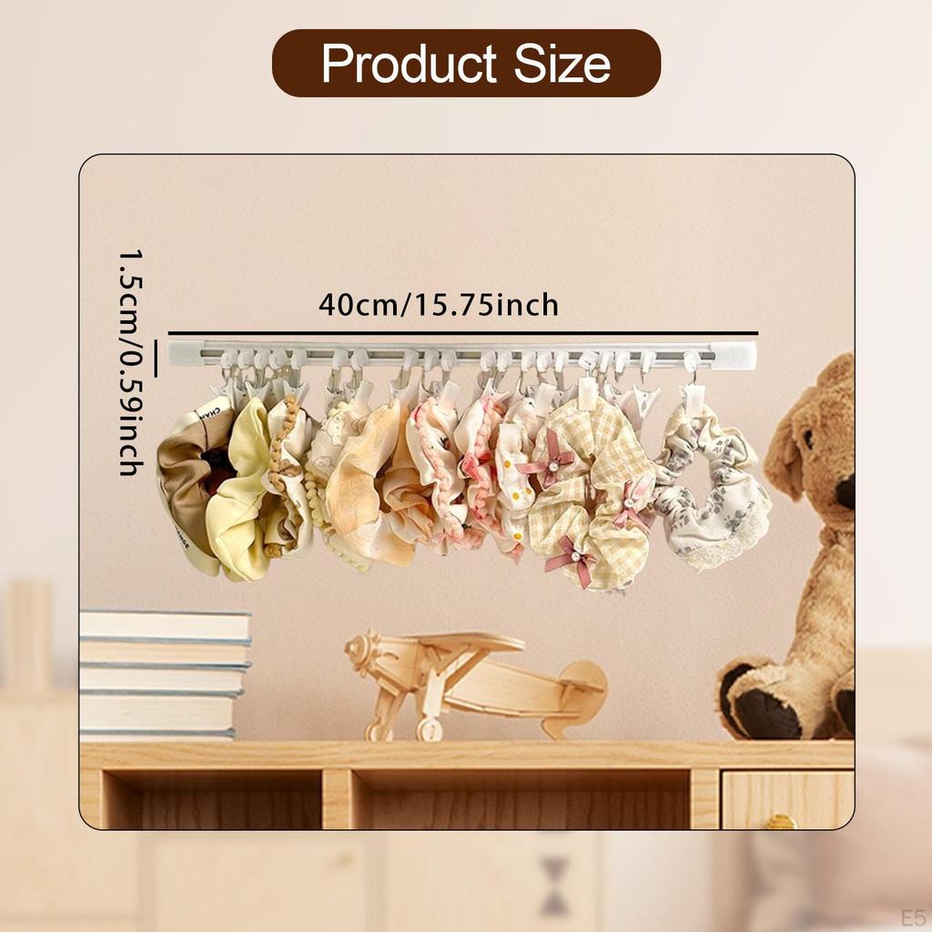 Hair Band Holder Wall Hook Scrunchie Storage Rack Easy Installation for Bathroom