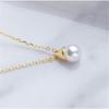 Nuova Moda Creativa Temperamento Perla Gioielli in Argento Sterling 925 Perline Guscio Piccola Lampadina Catena Clavicola Collane TYB389