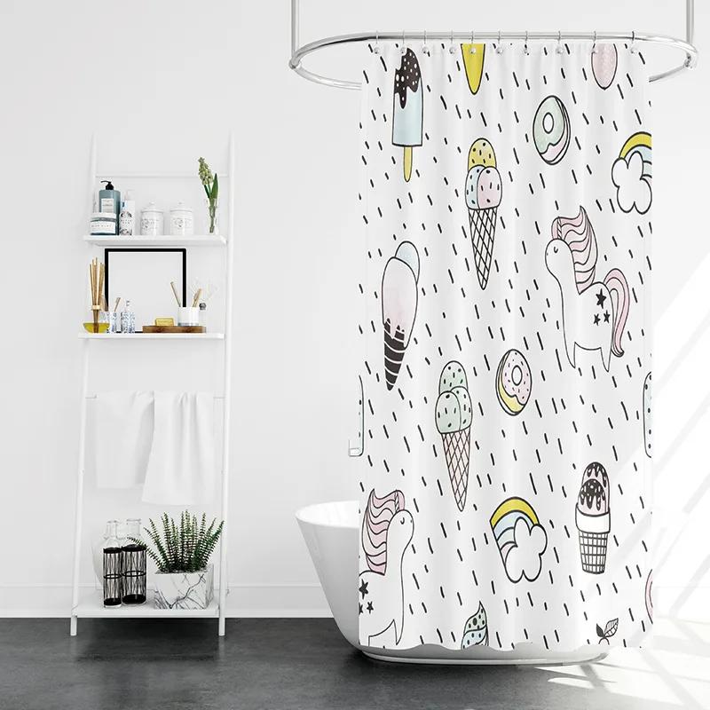 isn't wind simple home bathroom shower curtain small fresh partition  waterproof mildew-proof opaque