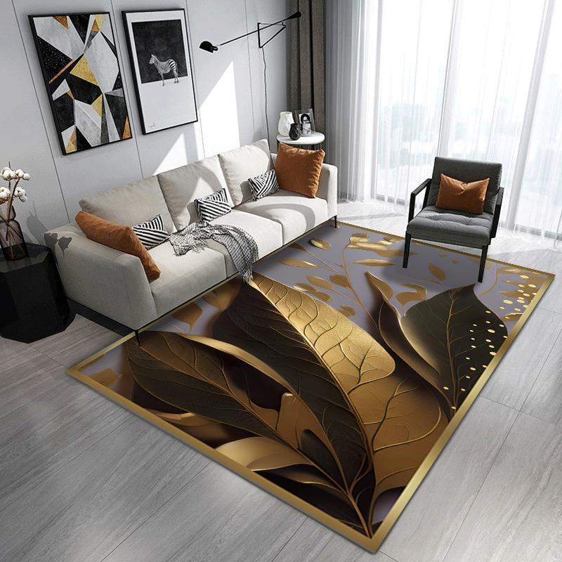 

Ковер с растительным листом в европейском стиле, ковер для гостиной, дивана, спальни, прикроватный, для кабинета, коврик для входной двери, нескользящий, легкая роскошь, домашний декор 40x60cm