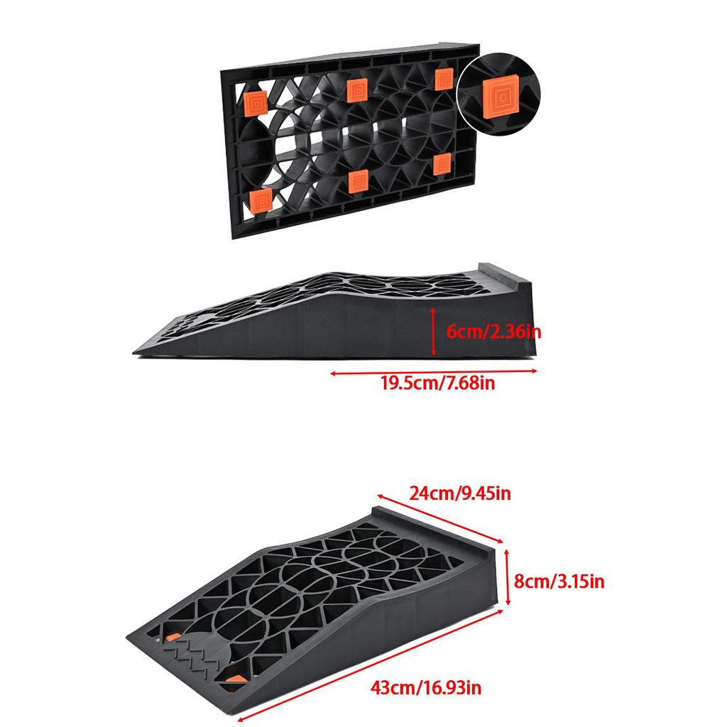 Portable Anti-slip Rubber Car Ramp for 5 Ton Vehicles