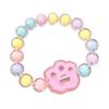 Bracelet for Kids, Macaron Color Beads Elastic Wristband, Cartoon Watermelon Lollipop Fried Egg Pendant Bracelet for Lightweight Gift Accessory