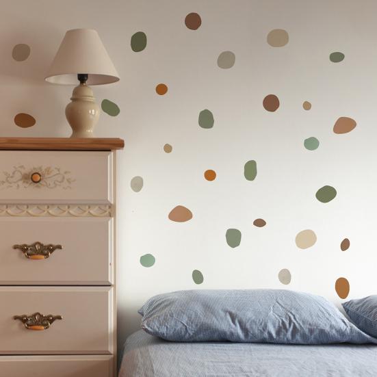 6 Sheet Irregular Polka Dots Wall Stickers, Colorful Boho Wall Decals, Peel and Stick Removable Vinyl Stickers for Playroom Bedroom Nursery