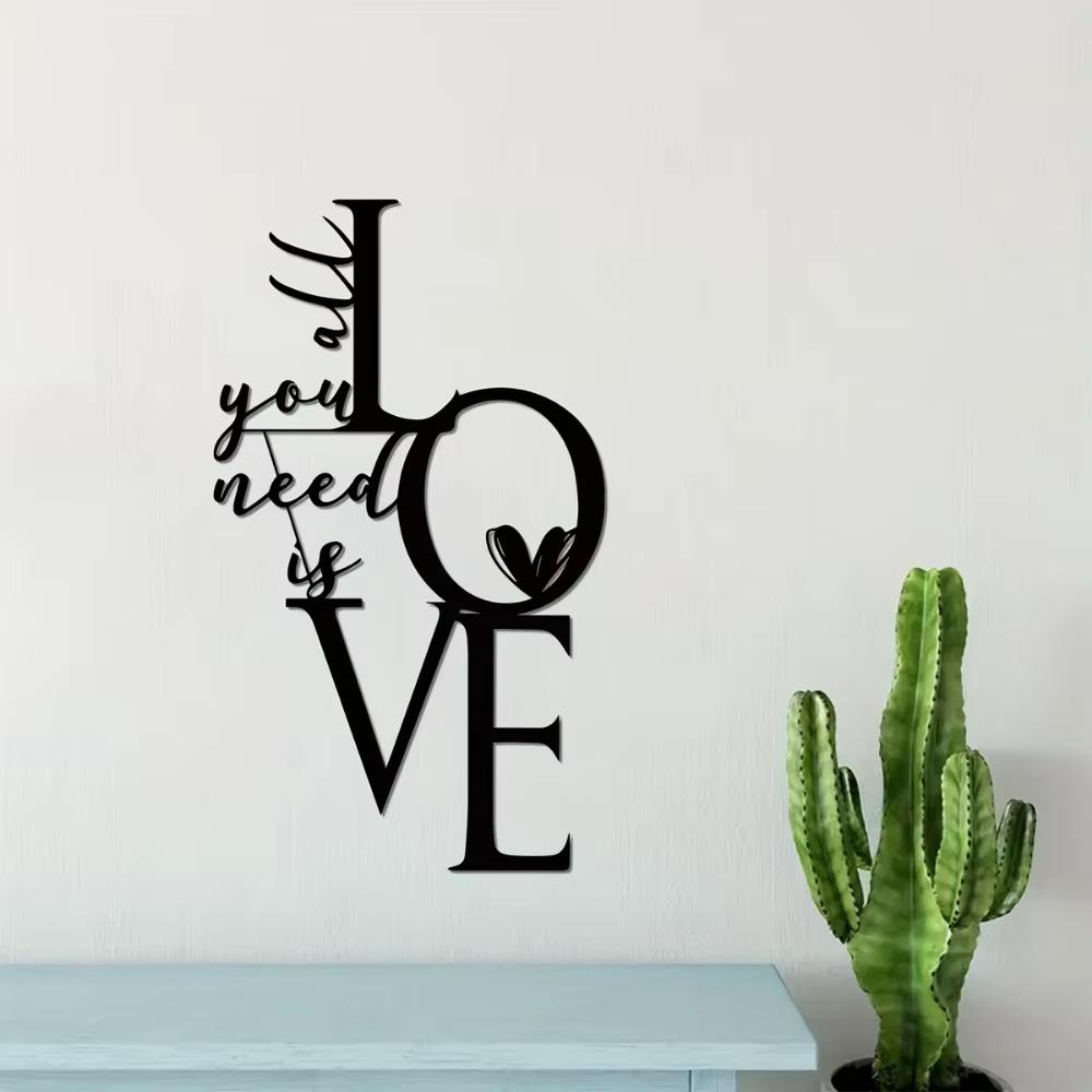 1pc All You Need Is Love Metal Wall Art Decor - A Perfect Valentine's Day Gift. Express Your Love with This Charming Decor.