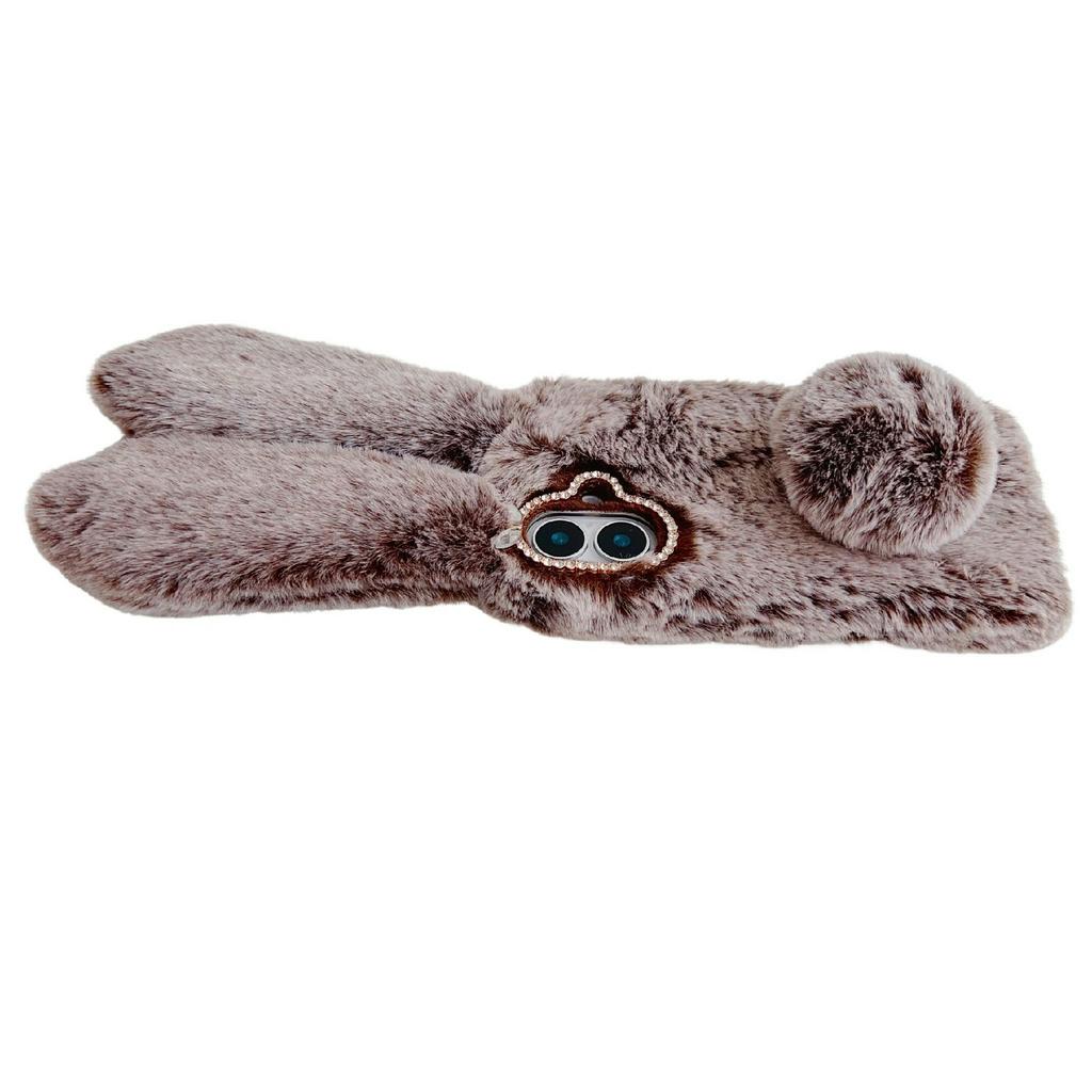 Für iPhone 17 Hülle Plüsch Niedlicher Hase Winter Flauschig TPU Handyhülle