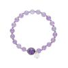 Lavender Amethyst & Purple Jade Snowflake Bracelet, S925 Silver, Natural Crystal Beaded, Simple Ladylike Style.