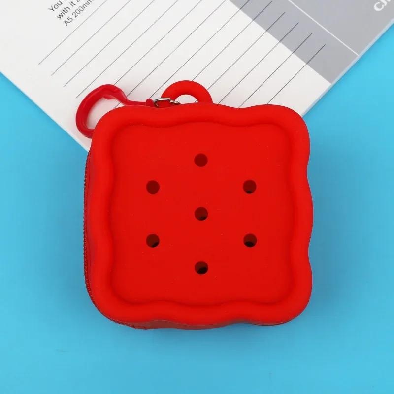 Soft Holes Coin Purse Mini Silicone Card Holder Zipper Storage Bag Women Girls Cute DIY Wallet