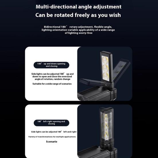 LED Flashlight Telescopic Zoom 6 Modes Adjustable Ultra Bright USB Rechargeable Portable Outdoor Camping Hiking Emergency Handheld Flash Lamp