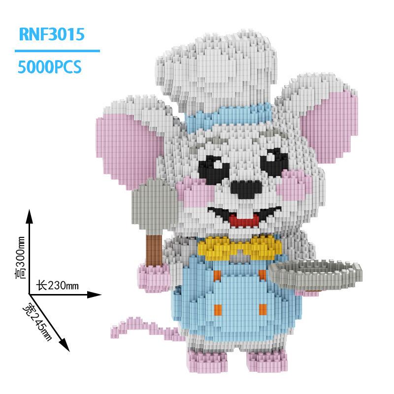 30cm New Creative Cute Animal Rabbit Panda Professional Small Particle Building Blocks DIY Creative 3D Model Children's Toy Gift