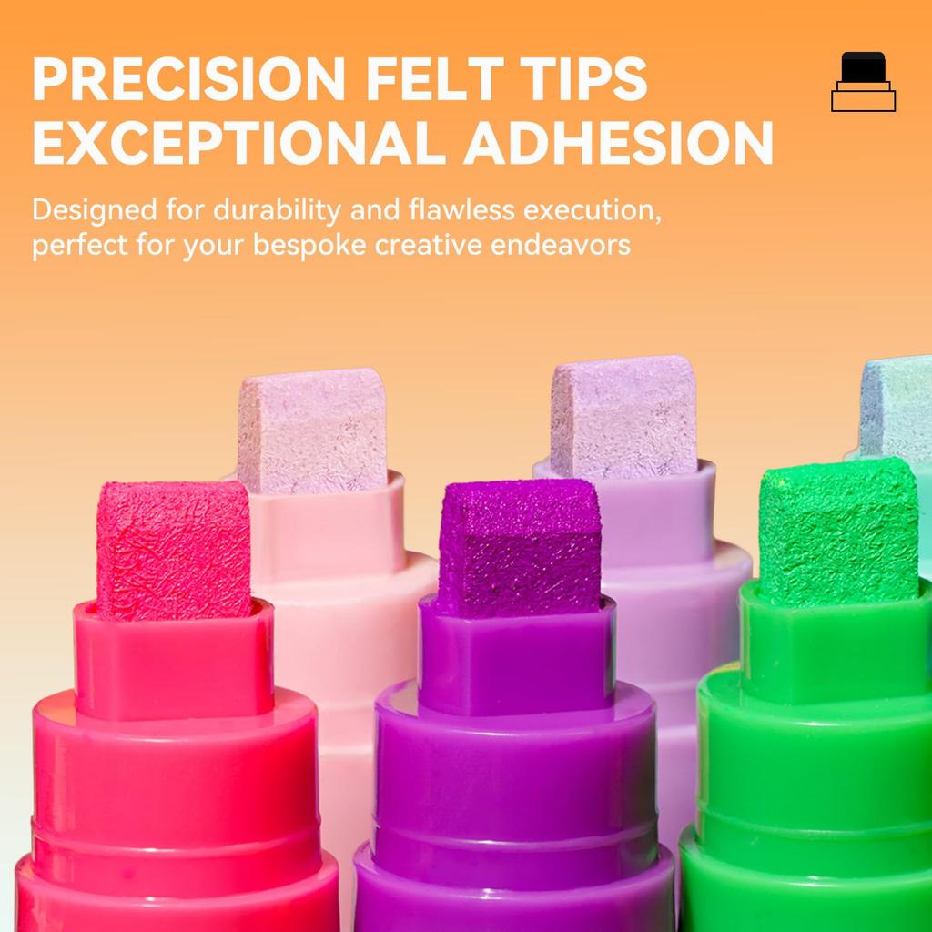 Arrtx 12 Colors Jumbo Poster 10mm Jumbo Felt Tip Acrylic Paint Markers and Paint Pens for Rock Outdoor DIY Crafts Markers, Oil-Based Painting,