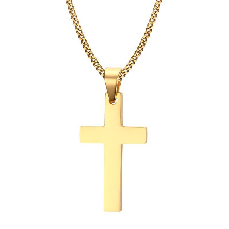 Stainless Steel Cross Pendant Necklace Men'S Foreign Trade Jewelry Accessories Pn-570
