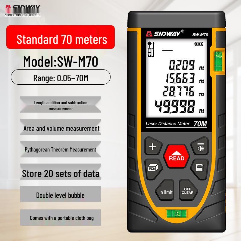 Shen Dawei SW-M50 Handheld Laser Distance Meter - Infrared Room Measuring Device