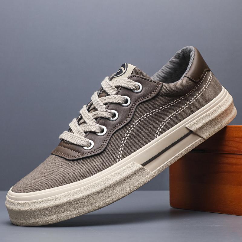 Fashion New Men's Shoes Canvas Spring Leisure Anti-slip Driver Work Fashion Lightweight Breathable Lace Up Men Canvas Shoes SS25833