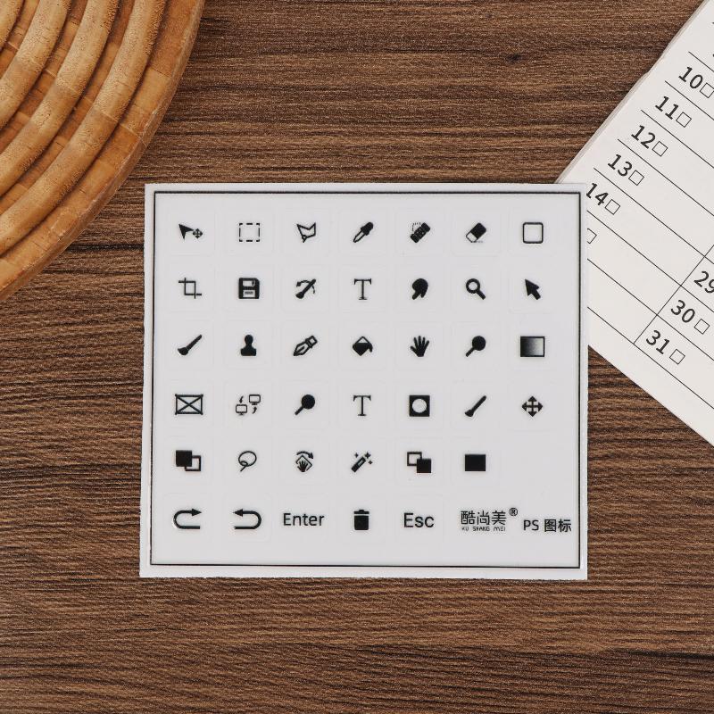 Подходит для CSP/PS Пленочные наклейки на клавиатуру Наклейки-трансферы Универсальные Прозрачные Наклейки с боковой гравировкой