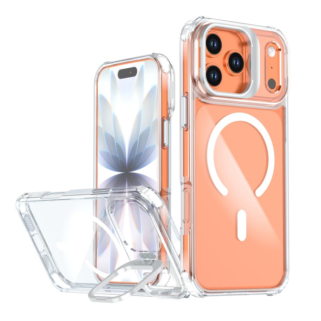 Applicable to iPhone17ProMax extraordinary magnetic suction bracket mobile phone case Apple 16Pro four corners anti-drop 15 sets