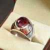 Garnet Oval Cut Gemstone With 925 Sterling Silver Ring For Men's #B75 JL375671375966