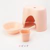 Fujiei Airy Drop Bath Chair, 30cm, Pink, Cute Drop-Shaped Design, Comfortable Seat, Antibacterial and Mold-Resistant