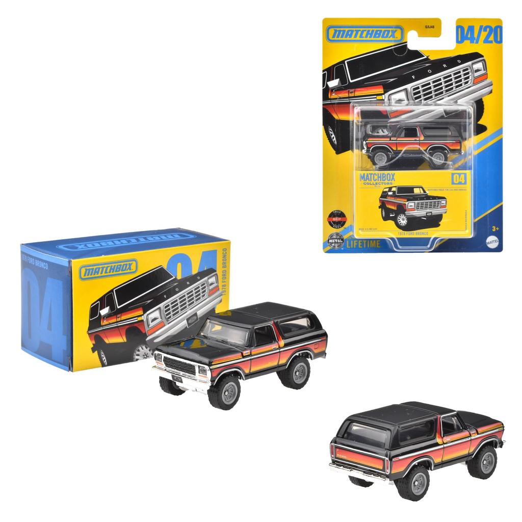 Matchbox Sortiment Fahrzeug Spielzeug Mini-Box mit Spielzeugautos ab 3 Jahren, 8 Stück, Sammlerautos, Box, Up, 987A-GBJ48