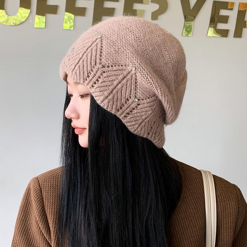 Damen Solid Hat Mode Herbst/Winter Pullover Hut Patch Paar Ski Warme Mütze Hip Hop Mode Strickmütze