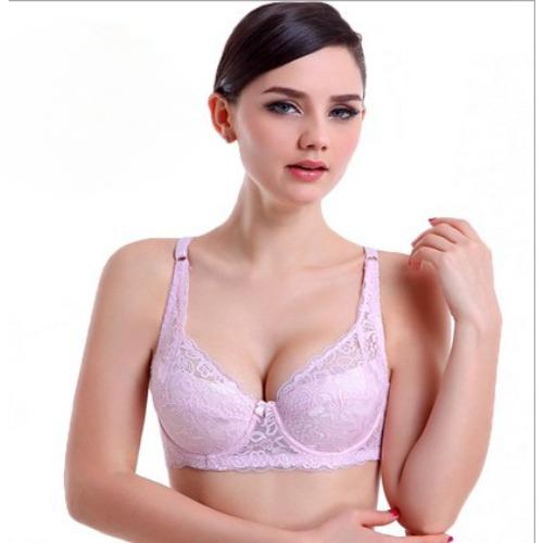 Grande Taille 75B-100C Femmes Broderie Soutien-gorge Anti-affaissement Soutien-gorge Rassemblant Armatures Respirant Réglable Soutien-gorge Push-up