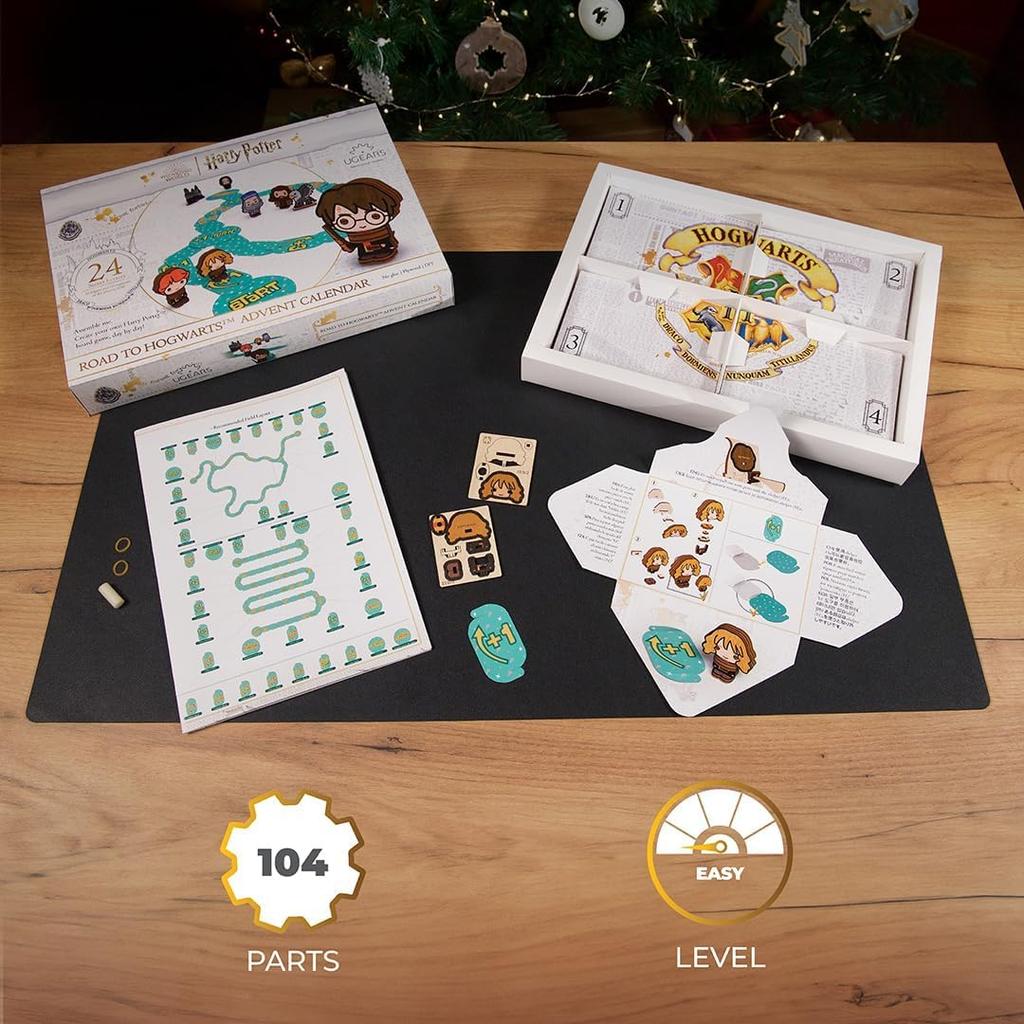Ugears Harry Potter Advent Calendar: The Road To Hogwarts 2024 Wooden Puzzle for Crafts and Models - No Glue or Tools Required