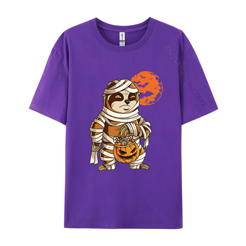 Mummy Pumpkin Halloween Sloth Funny Tshirts Birthday TShirt Customized T Shirts On Sale Cotton Men Tops  Tees Leisure