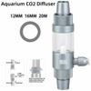 Diffuseur CO2 Aquarium Observable Insertion Rapide Anti-Reflux Nébuliseur Externe CO2 Nébuliseur Métallique Utilisation Aquarium