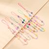 Creative handmade colored acrylic beaded mobile phone chain ins personalized soft pottery wrist anti-loss pendant pendant
