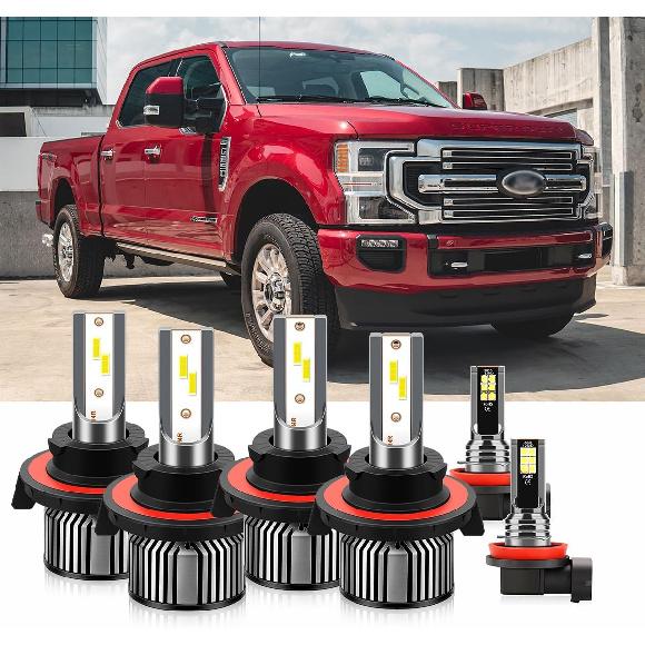 

Front Headlight Bulbs Combo For Ford F250/F350/F450/F550 Super Duty 2005-2022,12V 6500K White,9008/H13 High Beam 9008/H13 Low Beam,and 9145 Fog Light
