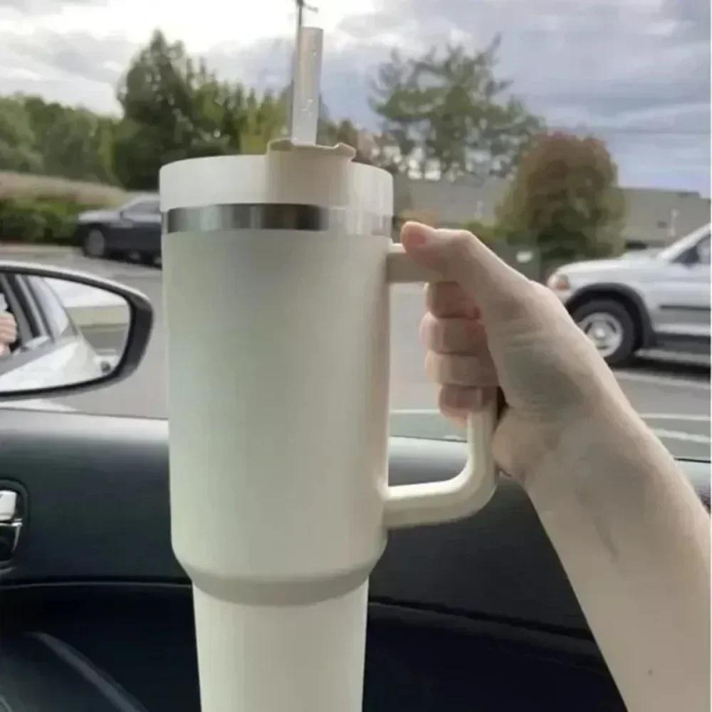 40oz Insulated Tumbler Acuum Cup 2.0 Thermal Mug for with Handle Straw Stainless Steel Hot and Cold Coffee Drinks