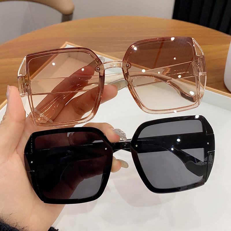 Fashion Designer Square Sunglasses Woman Retro Vintage Gradient Sun Glasses Female Clear Lens Black White