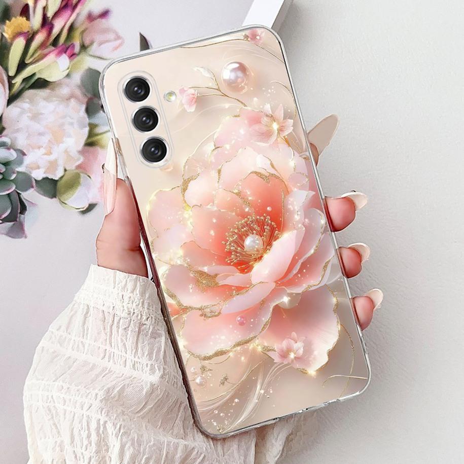 For Samsung Galaxy A24 4G Case SM-A245F Cover Fashion Flower Marble Soft Silicone Phone Covers For Samsung A14 A34 A54 5G Fundas