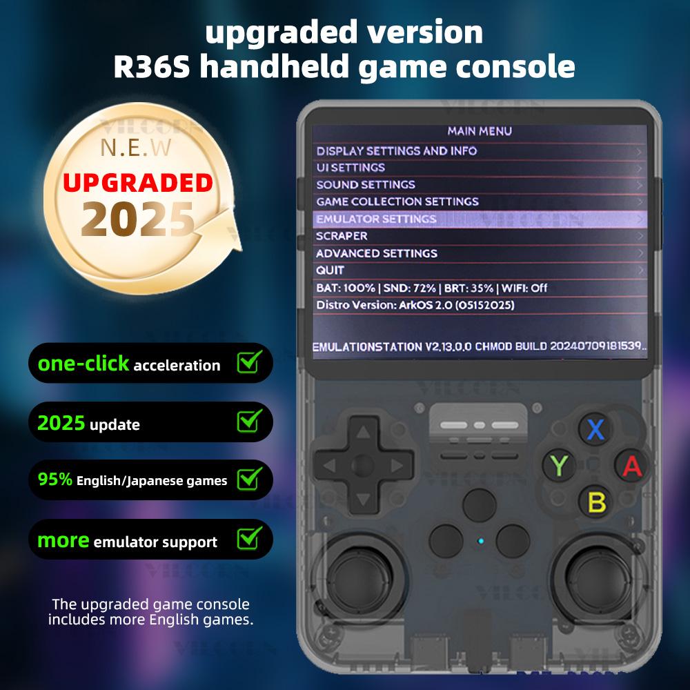 2025 Upgraded R36S Retro Game Console 50+ Simulators 3.5 Inch HD Screen Portable Gaming Handheld Support WiFi Online Battles