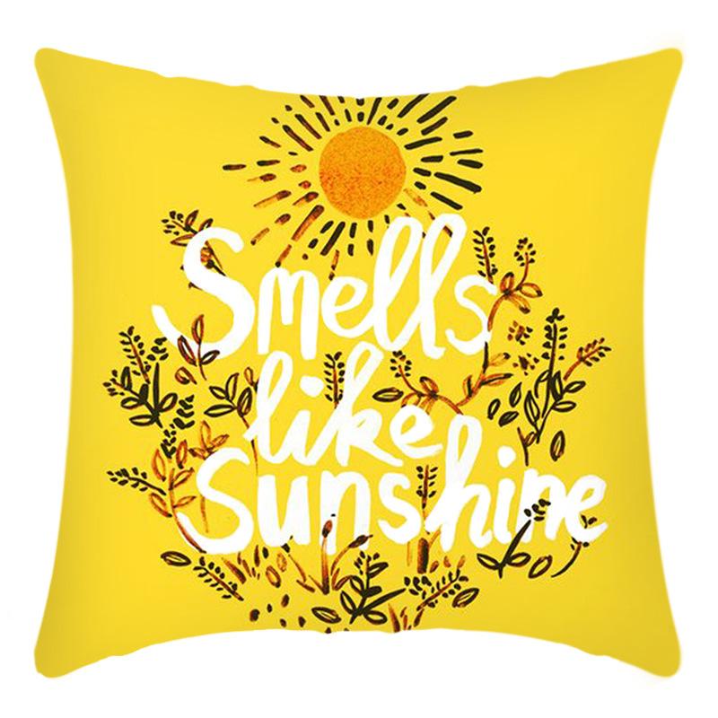New Simple Series Yellow Smiley Face Zebra Print Cushion Home Sofa Cushion Cover