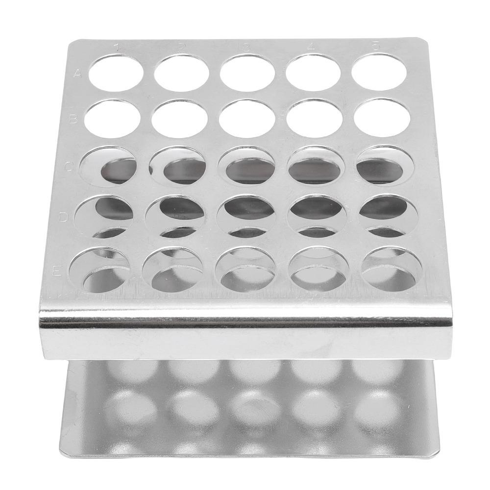 25 Holes 15/17mm Silver Z Shape Centrifuge Tube Rack 25 Holes 25 Holes Tube Holder Laboratory Use