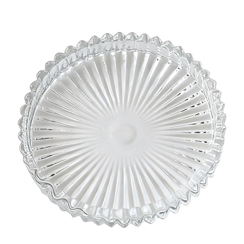 3.94" Pillar Candle Holders,Glass Coasters Decorative Candle Plate and Tray Clear Glass Candle Plates for Centerpieces