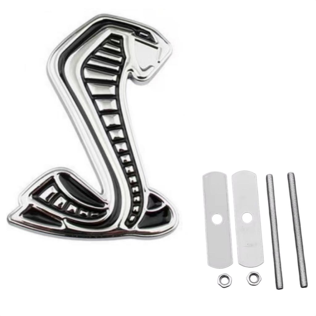 3D Metal Cobra Logo Sticker Car Front Grille Badge Body Fender Rear Trunk Emblem Decal Decor Accessories