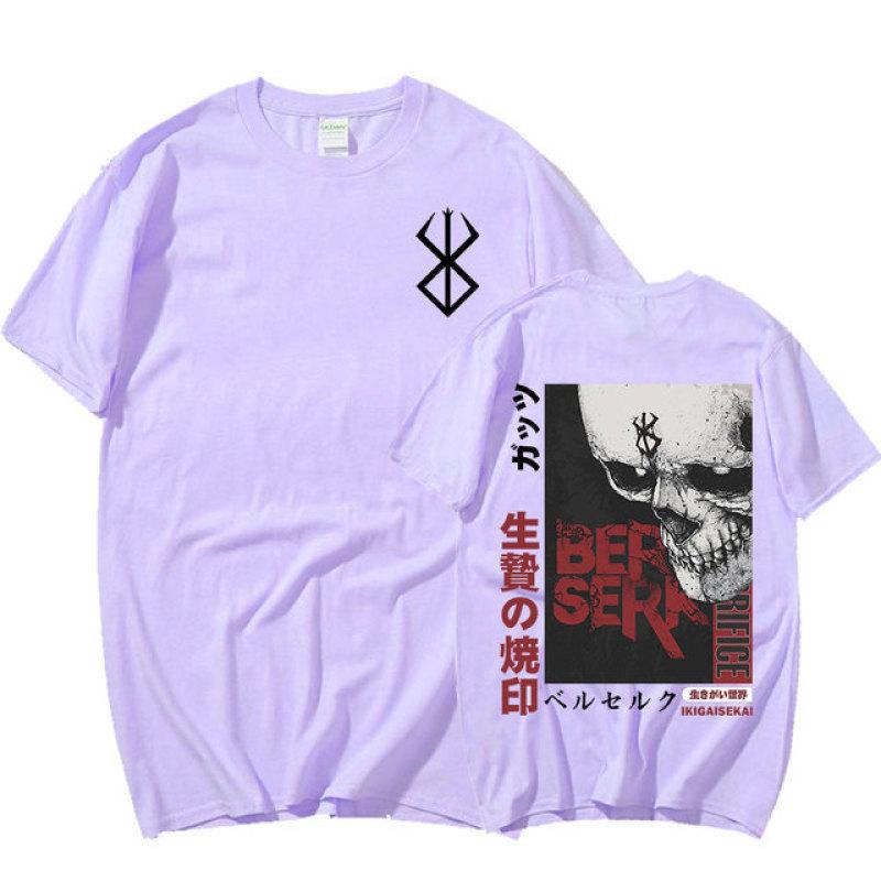 Anime Berserk Guts Grafische Print T-shirt Zwaardvechter Casca