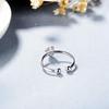 Mori Style Deer Head Open Ring for Women - Elegant Diamond-Set Christmas Jewelry
