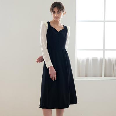 Wednesday Delight Wed_Peach Collar Dress_Black