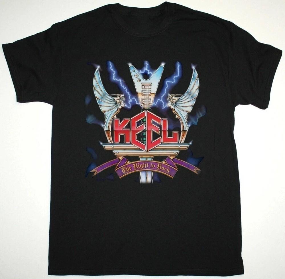 Keel Band THE RIGHT TO ROCK 1985 Shirt Classic Black Unisex S-5XL DS77 Unisex T-Shirt XL