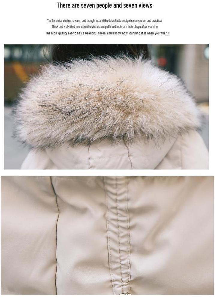 2026 Mid-Length Women's Winter Puffer Jacket with Big Fur Collar - Cotton Coat, Korean Style