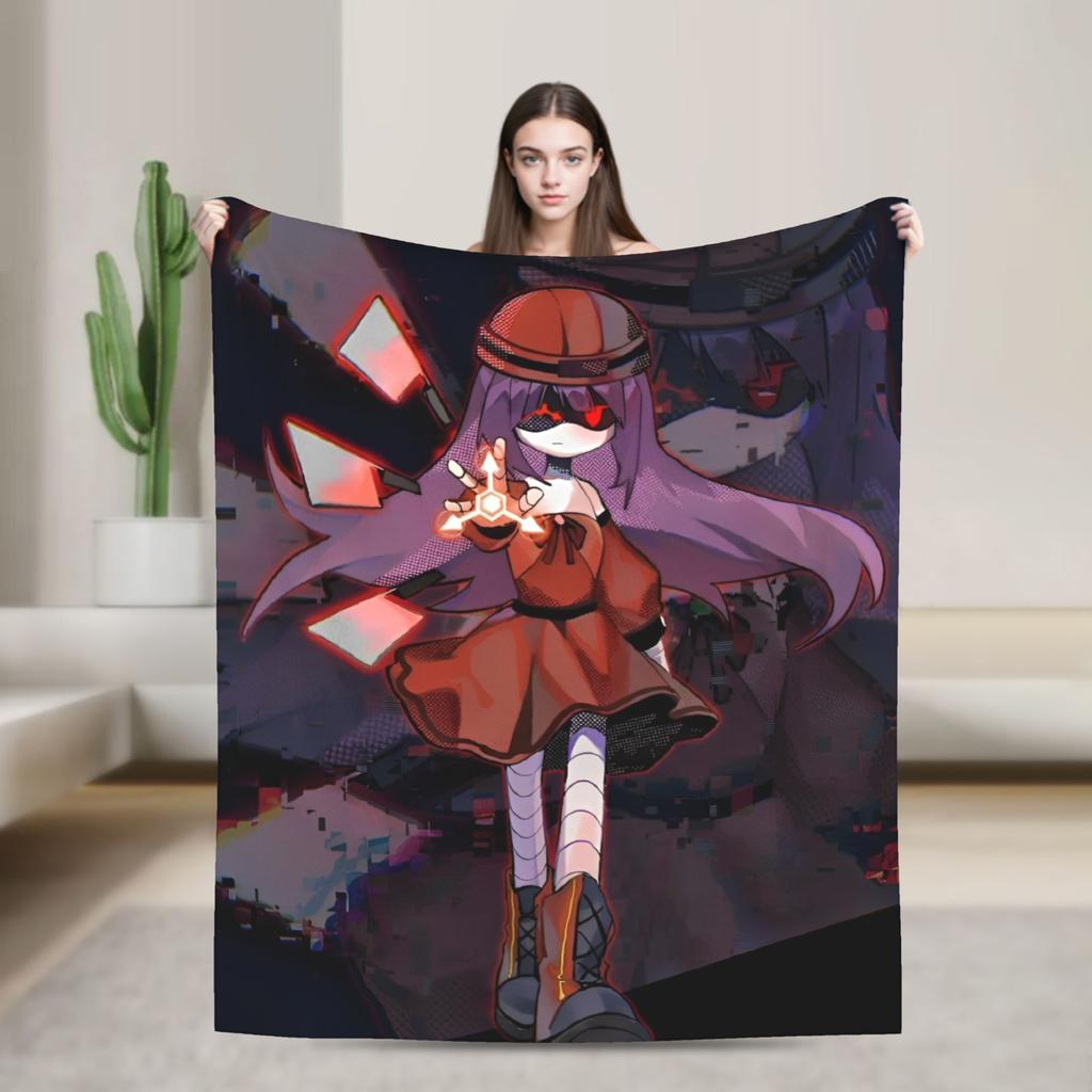 Murder Drones Knitted Blankets Funny Retro Fuzzy Throw Blanket Home Couch Personalised Ultra-Soft Warm Bedsprea