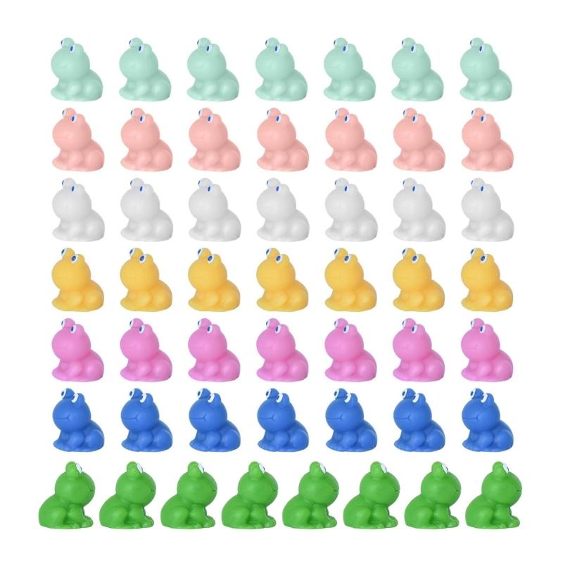 50Pcs Miniature Resin Frog Figurines Miniature Landscape Miniature Garden Frog Ornaments Frog DIY Craft Decorative Ornaments
