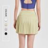 Women's Plus Size Quick-Dry Pleated White Tennis Skirt with Anti-Exposure Shorts