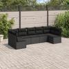 VidaXL Garden Lounge Set 7 Pcs with Cushions Black Wicker 3249264