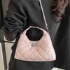Stylish Simple Versatile Trend Niche Design Rhombus Lock One Shoulder Crossbody Handbag