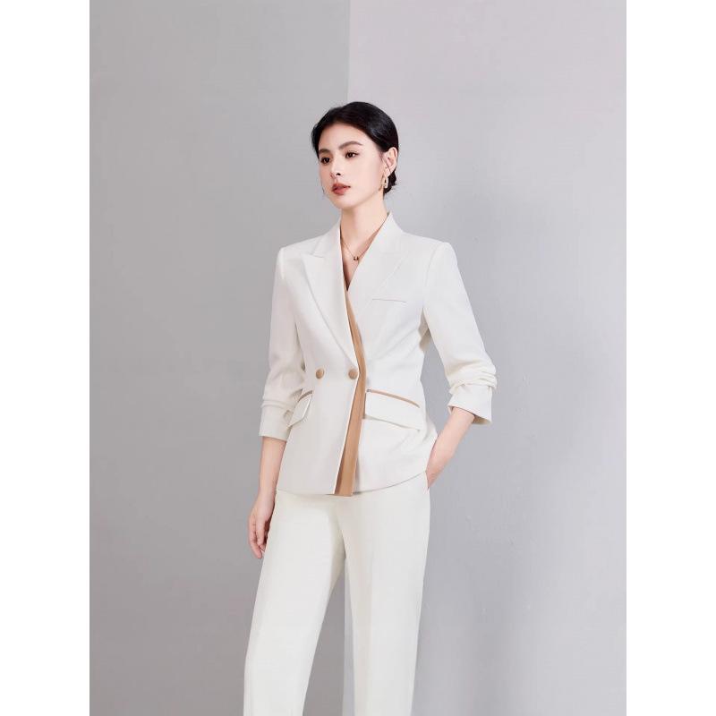 Premium Pink Women's Suit Set: Two-Piece Pants and Skirt for Spring, Autumn, and Winter - Professional Attire