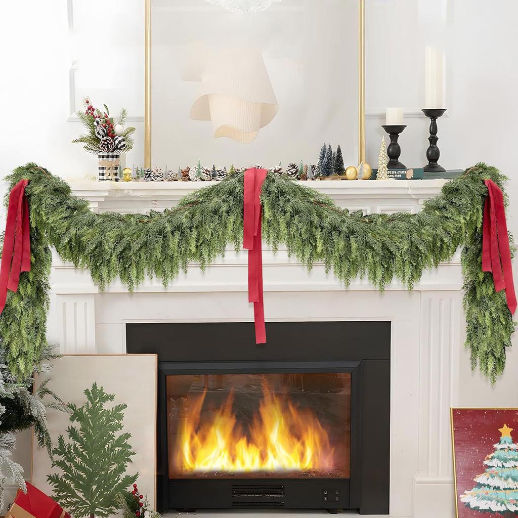 1Pcs Christmas Cedar Garland Soft and Thickness Artificial Pine Garlands Greenery Pine Garland for Xmas Holiday Seasonal Decor